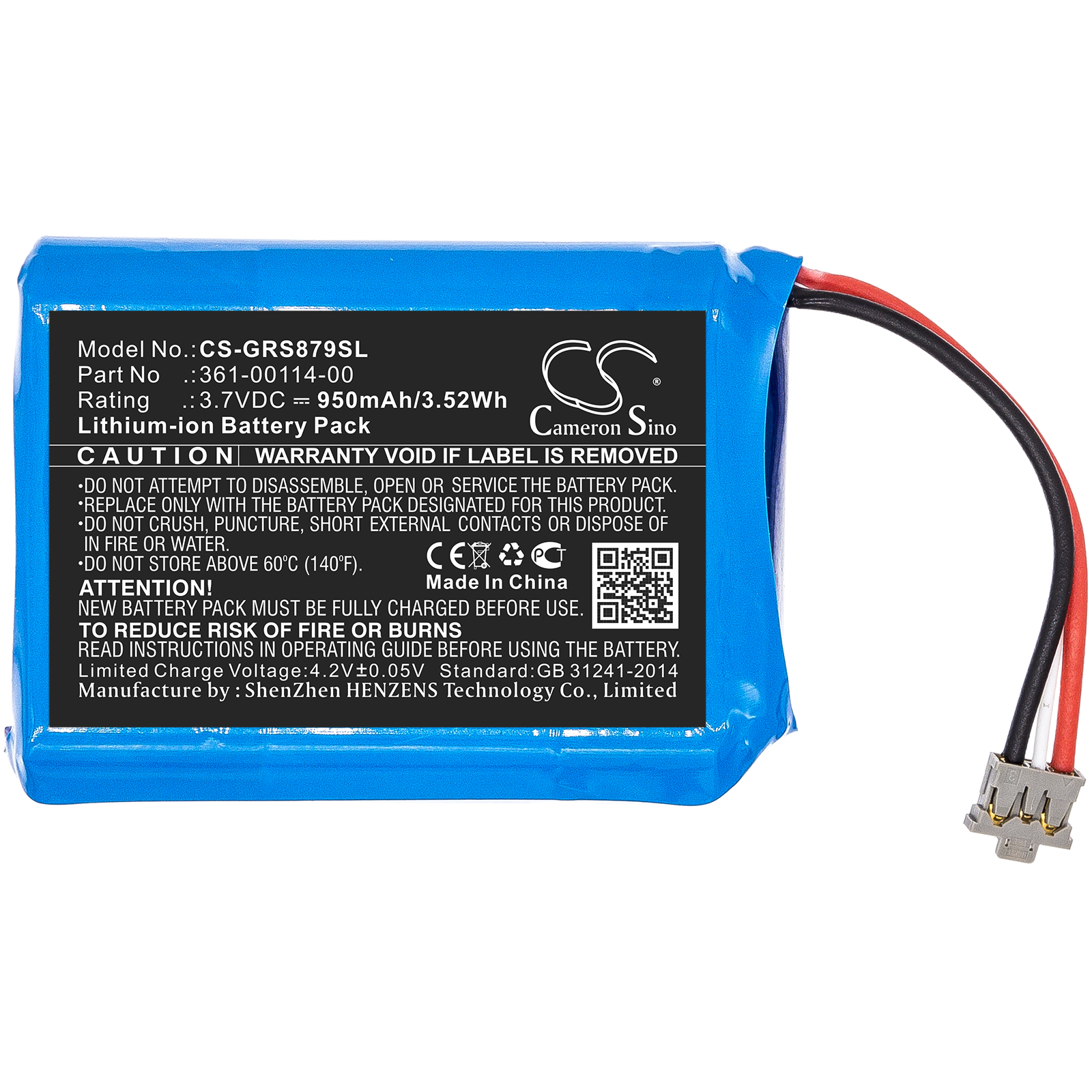 CW Battery 1000mAh 361-00114-00 Replacement Battery For Garmin InReach Mini Handheld GPS